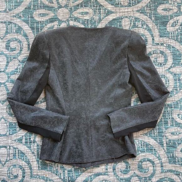 Robbi & Nikki Asymmetrical Zip Jacket Blazer Gray Black - Size S - Picture 2 of 9